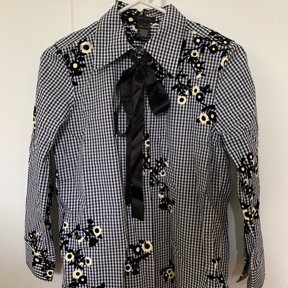 Marc Jacobs Floral Gingham Blouse